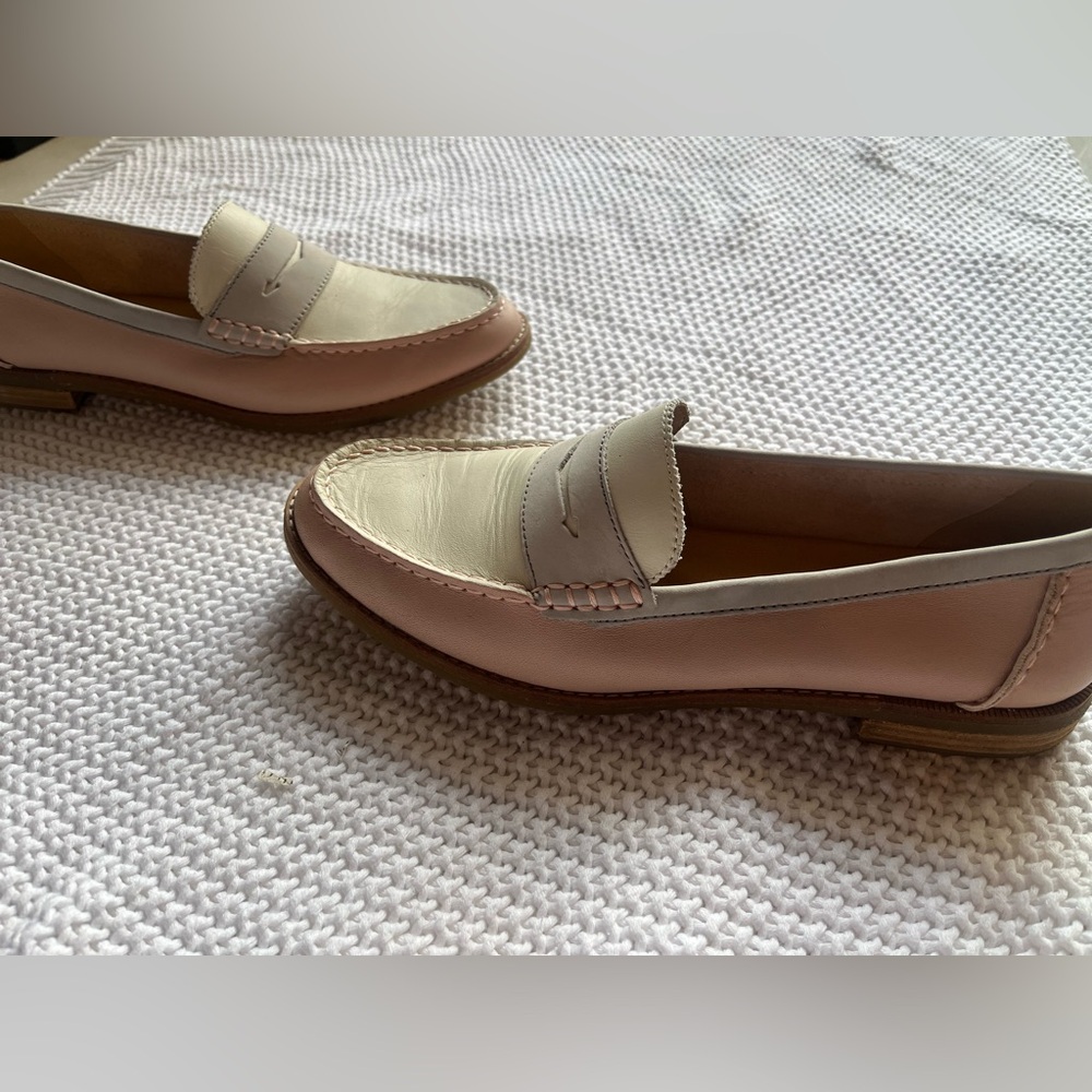Sperry Two-Tone Cream and Brown Leather Penny Loafers - Picture 3 of 7
